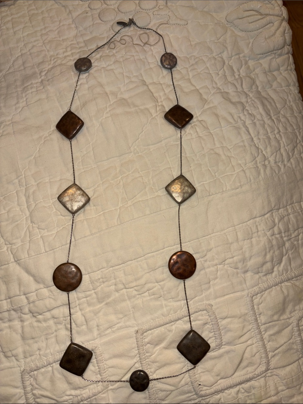 Neutral Brown Beaded Wall Hanging Necklace-Style Decor